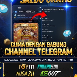 Telegram profile photo for NUSA211 , JOS007 , TOP111 , PADUKA500 GROUP OFFICIAL