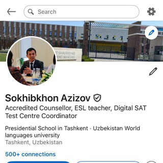 Telegram profile photo for University preparation - Sohibxon Azizov