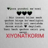 Telegram profile photo for 🥀💔XIYONATKORIM💔🥀