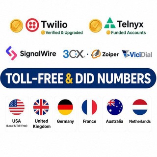 Telegram profile photo for GLOBAL DID & TOLL FREE NUMBERS, SIPTRUNK, 3CX, TWILIO, TELNYX ACCOUNTS