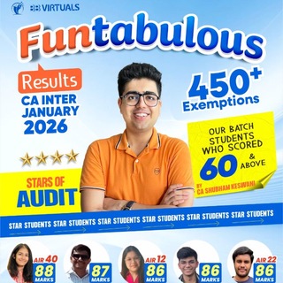 Telegram profile photo for Clear CA Inter with Shubham Keswani