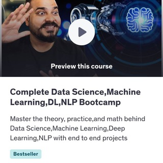 Telegram profile photo for Complete Data Science,Machine Learning,DL,NLP Bootcamp by Krish Naik