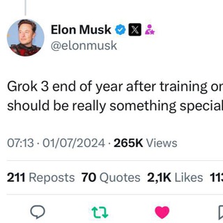 Telegram profile photo for GROK 3.0, The Most Powerful A.I