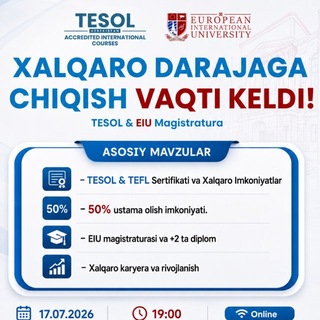 Telegram group profile photo for TESOL/TEFL/EIU Vebinar