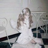 Telegram profile photo for 🪦🪽 stone-winged and unholy.. 𝅂 twisted halo, clipped wings. 💮