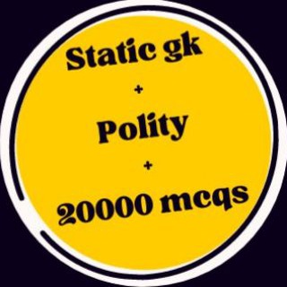 Telegram profile photo for 20000 mcqs + static gk + polity notes