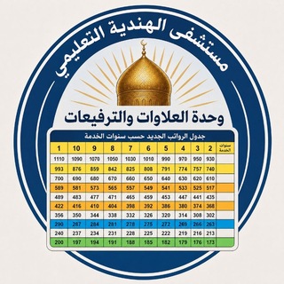 Telegram profile photo for العلاوات والترفيعات في مستشفى الهندية التعليمي قناة (غير رسمية) تعنى بشؤون العلاوات والترفيعات