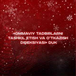 Telegram profile photo for Ommaviy tadbirlarni tashkil etish va o‘tkazish