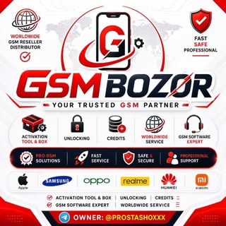 Telegram profile photo for GSMBOZOR Unlock & Software Solutions