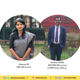 Telegram profile photo for UPSC MnemonICS Daddy (Chaitanya IPS & Ravikiran DEO)