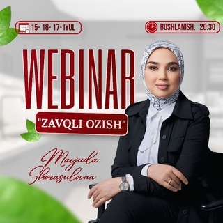 Telegram profile photo for Ozish zavqi || Mavjuda Shorasulovna