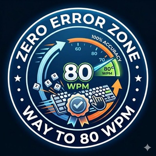 Telegram group profile photo for Zero Error Zone: Way To 80 WPM Typing Speed