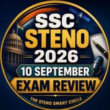 Telegram profile photo for SSC Steno 2026 Exam Review 9th September 10th September 11th September 12th September 15th September