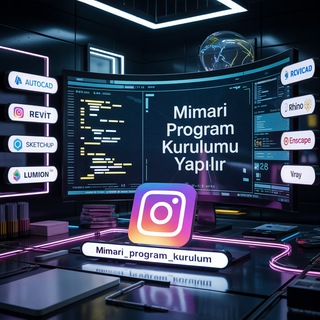 Telegram profile photo for AutoCAD,3ds, sketchup,Rhino, Revit pro model,plugin,texture,hdr,iç mekan dış mekan sahneler ücretsiz