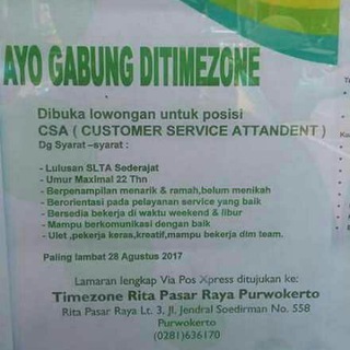Telegram profile photo for Info loker purwokerto & sekitar nya...