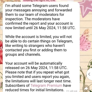 Telegram profile photo for tutor limit abuse