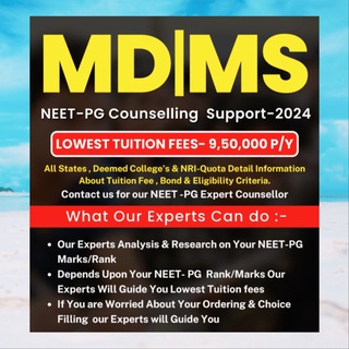 Telegram profile photo for NEET PG COUNSELING & ADMISSION GUIDANCE
