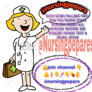 Telegram profile photo for ESIC/AIIMS/CRPF/RAILWAY/ CHO AND OTHER NURSING EXAM QUESTIONS AND PEPARS, BOOKS & PDF AVAILABLE👍👍