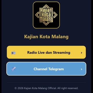 Telegram profile photo for 📡 KajianKotaMalang. https://s.id/kajiankotamalang
