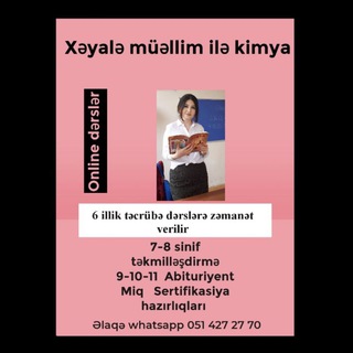 Telegram profile photo for Xeyale muellim ile kimya✔👩🔬