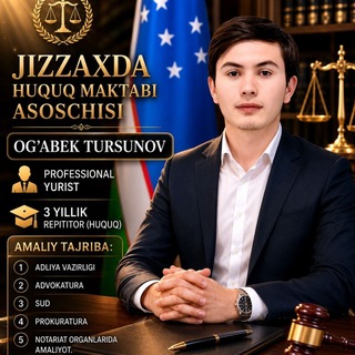 Telegram profile photo for YURIST OGʻABEK TURSUNOV