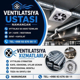 Telegram profile photo for Namangan ventilatsiya,tunikasozlik,kuhnalarga zontik ishlari