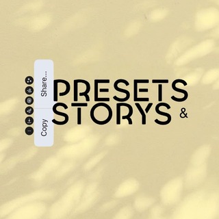 Telegram profile photo for PRESETS & STORYS •
