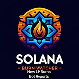 Telegram profile photo for Solana LP Burns - NEW BURNS & BOT REPORTS