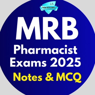 Telegram profile photo for RRB & MRB Pharmacist Exams 2025 NOTES & MCQ
