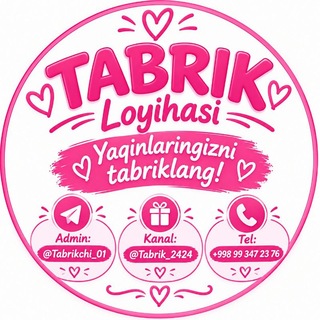 Telegram profile photo for 💌TABRIK LOYIHASI💌