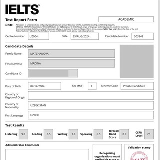 Telegram profile photo for Madina | IELTS 8.0