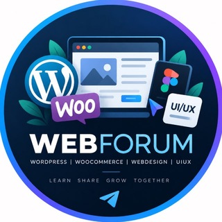 Telegram profile photo for web design, wordpress & uiux forum