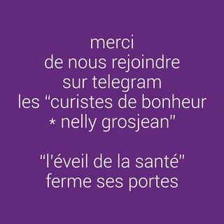 Telegram profile photo for nelly grosjean 🌟 l’éveil de la santé