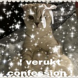 Telegram profile photo for ⊹ ₊ verukt confession ִֶָ³· ꒰🤍꒱₊་ 🎀🎭🥖