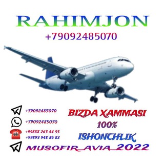 Telegram group profile photo for MUSOFIR_AVIA_2022