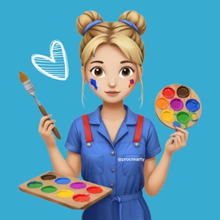 Telegram profile photo for Procrearty 🧑🎨 Уроки, палитры 🎨 и кисти 🖌