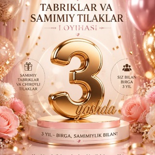 Telegram group profile photo for TABRIKLAR VA SAMIMIY TILAKLAR 💐