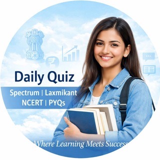 Telegram profile photo for UPSC-History/polity/Eco/CA - Daily Quiz