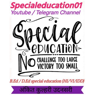 Telegram profile photo for SPECIAL EDUCATION B.Ed / D.Ed (Hi,Vi,Idd) Youtube /Telegram Channel ❤️🙏