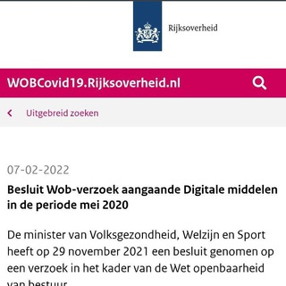 Telegram profile photo for Klokkenluiders WOB onderzoek