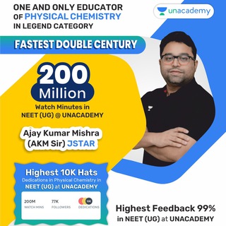 Telegram profile photo for AKM SIR # JSTAR by UNACADEMY