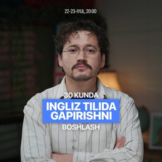 Telegram profile photo for 22-23-iyul. Teacher Azam - 0 dan inglizcha gapirguncha — 30 kunlik yo'l xaritasi (master-klass)