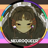 Telegram profile photo for incluse neuroqueer safe place! 🐏🌈