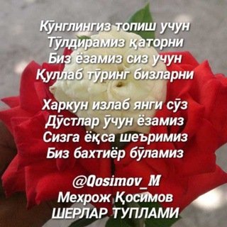 Telegram profile photo for ШЕЬРЛАР ТУПЛАМИ 👍