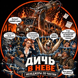 Telegram profile photo for Дичь в Неве: менеджеры по частям🪓🪚⚔️🦵💪🦴🤲👂👃👣