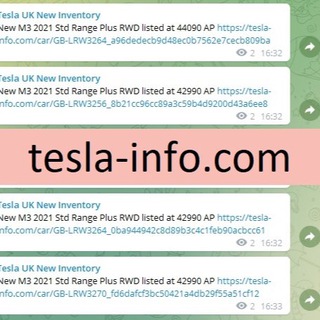 Telegram profile photo for Tesla UK New M3 and MY