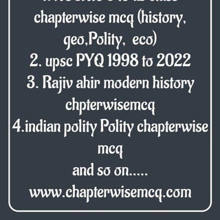 Telegram profile photo for Chapterwisemcq upsc psc spsc