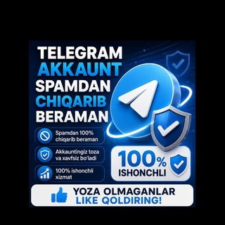 Telegram group profile photo for Telegram spamdan chiqarish xizmati
