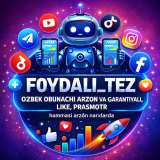 Telegram profile photo for Foydali Tezbot | rasmiy kanal