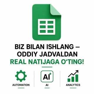 Telegram profile photo for Google Sheets Uzbekistan